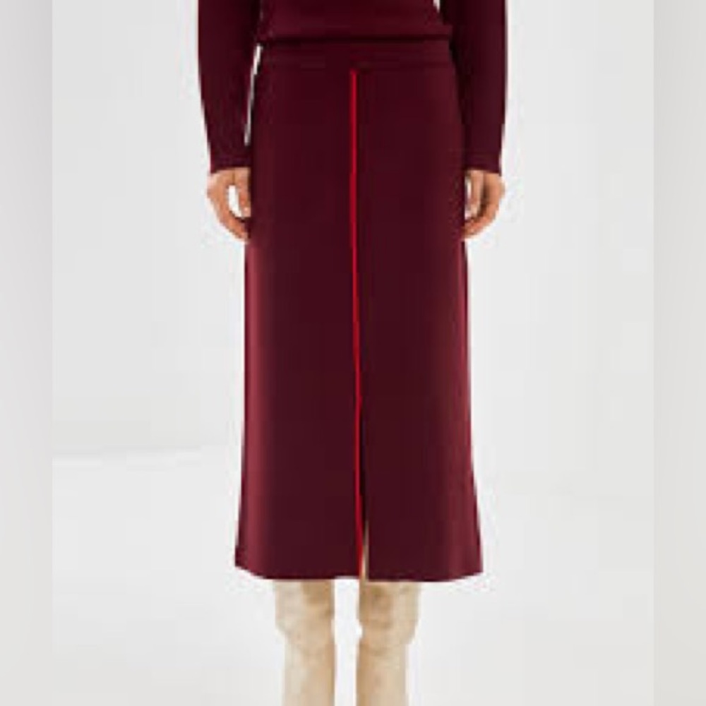 Victoria Beckham Deep Burgundy Maxi Skirt
